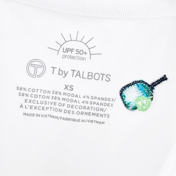 💚T by Talbots White Sleeveless Polo with Embroidery - Picture 3 of 9